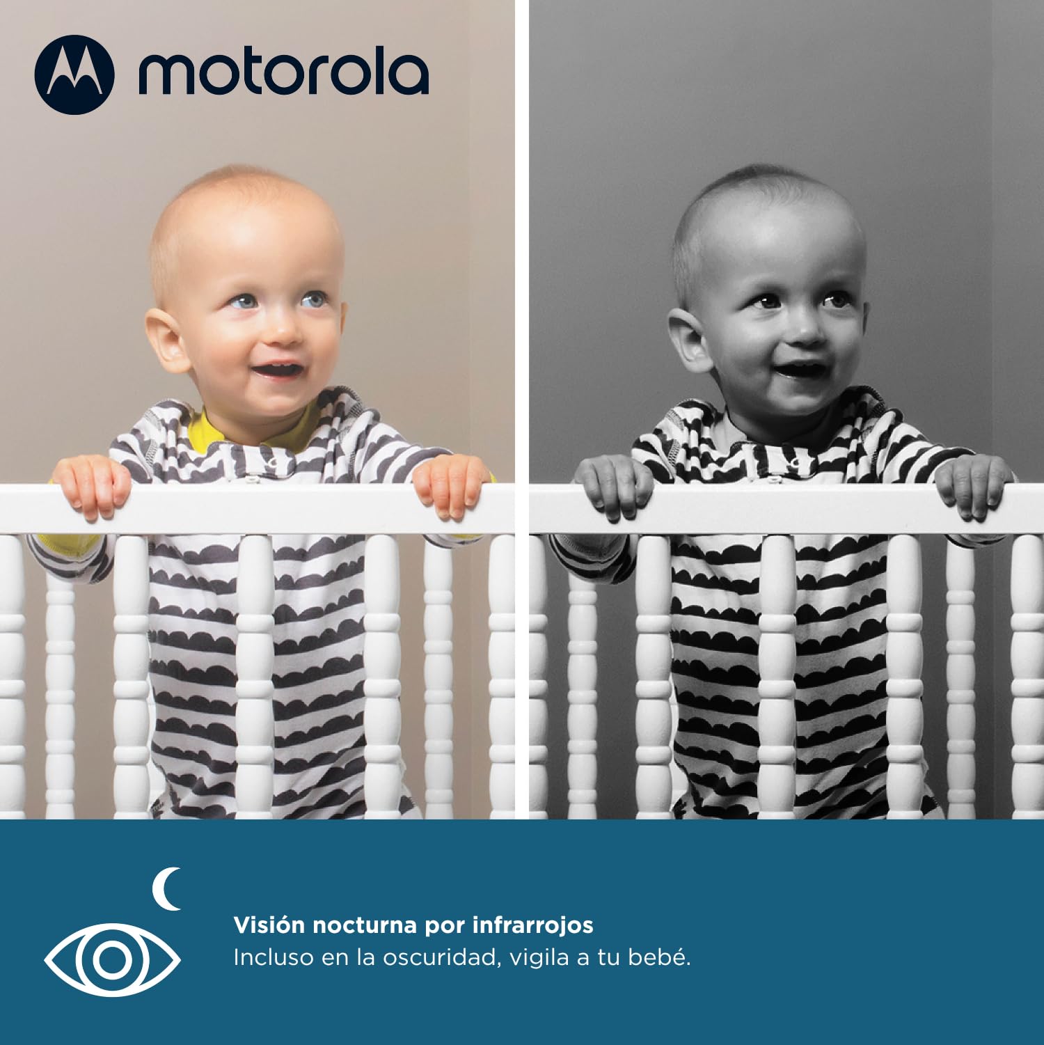 Motorola Nursery Vigilabebés VM483 con Cámara de 2.8", Visión Nocturna, Comunicación Bidireccional, Zoom Digital y Control de Temperatura, hasta 300 Metros de Rango
