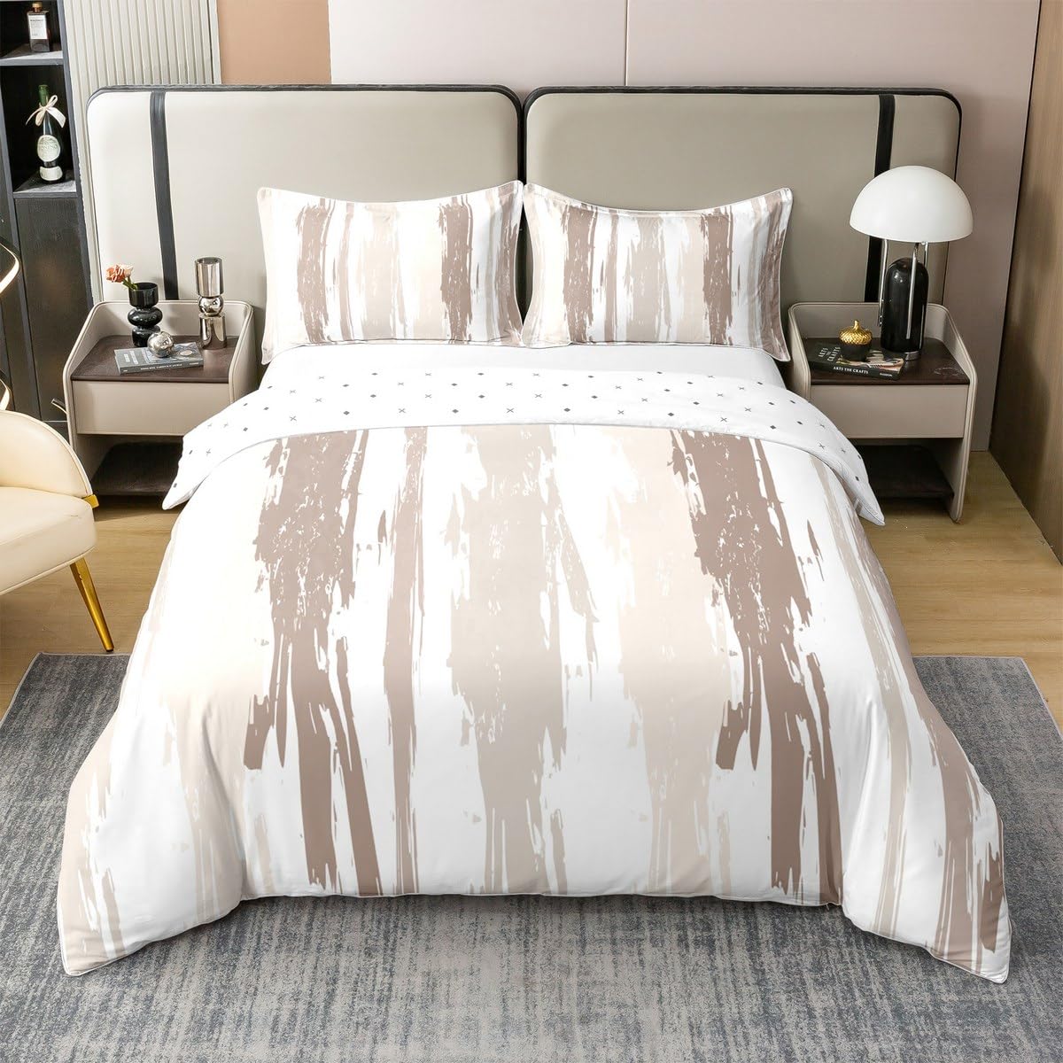 Couvre lit adultes géométrique esthétique en coton de qualité supérieure pour chambre parentale