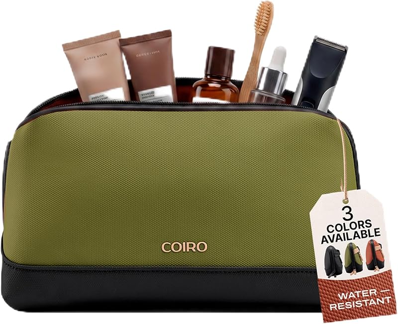 Necessaire de viagem C Coiro com gancho, compartimentos e zíper, verde, 1 unidade