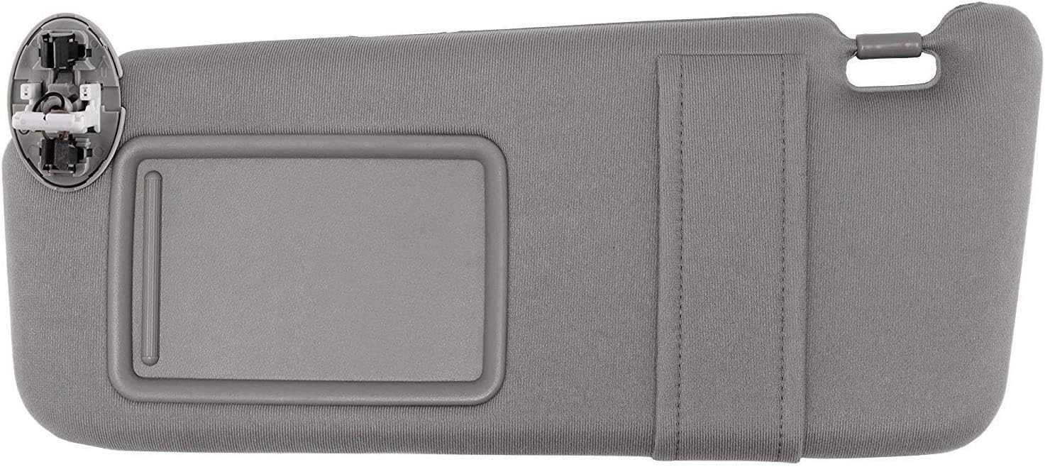 GOLDPAR Sun Visor Compatible with 2007 2008 2009 2010 2011 Toyota Camry &Toyota Camry Hybrid 2007-2011 with Sunroof and Light (Gray, Left Driver Side)