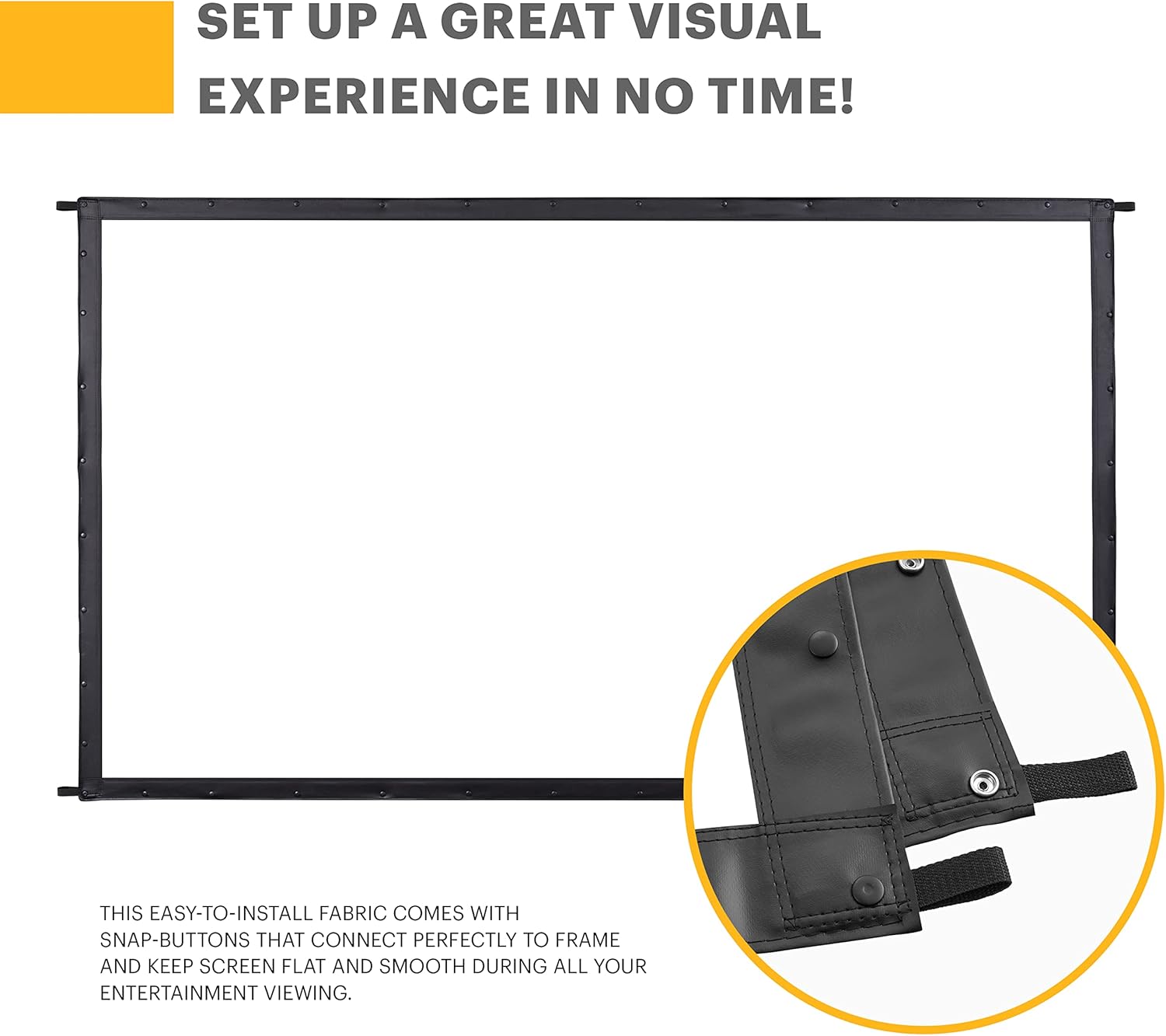 KODAK 120” Replacement Projector Screen | Fast Fold High Contrast White Projection Backdrop for Outdoor & Indoor Movies in Front Projection | Easy Clean Glare Proof, Wrinkle Free Fabric