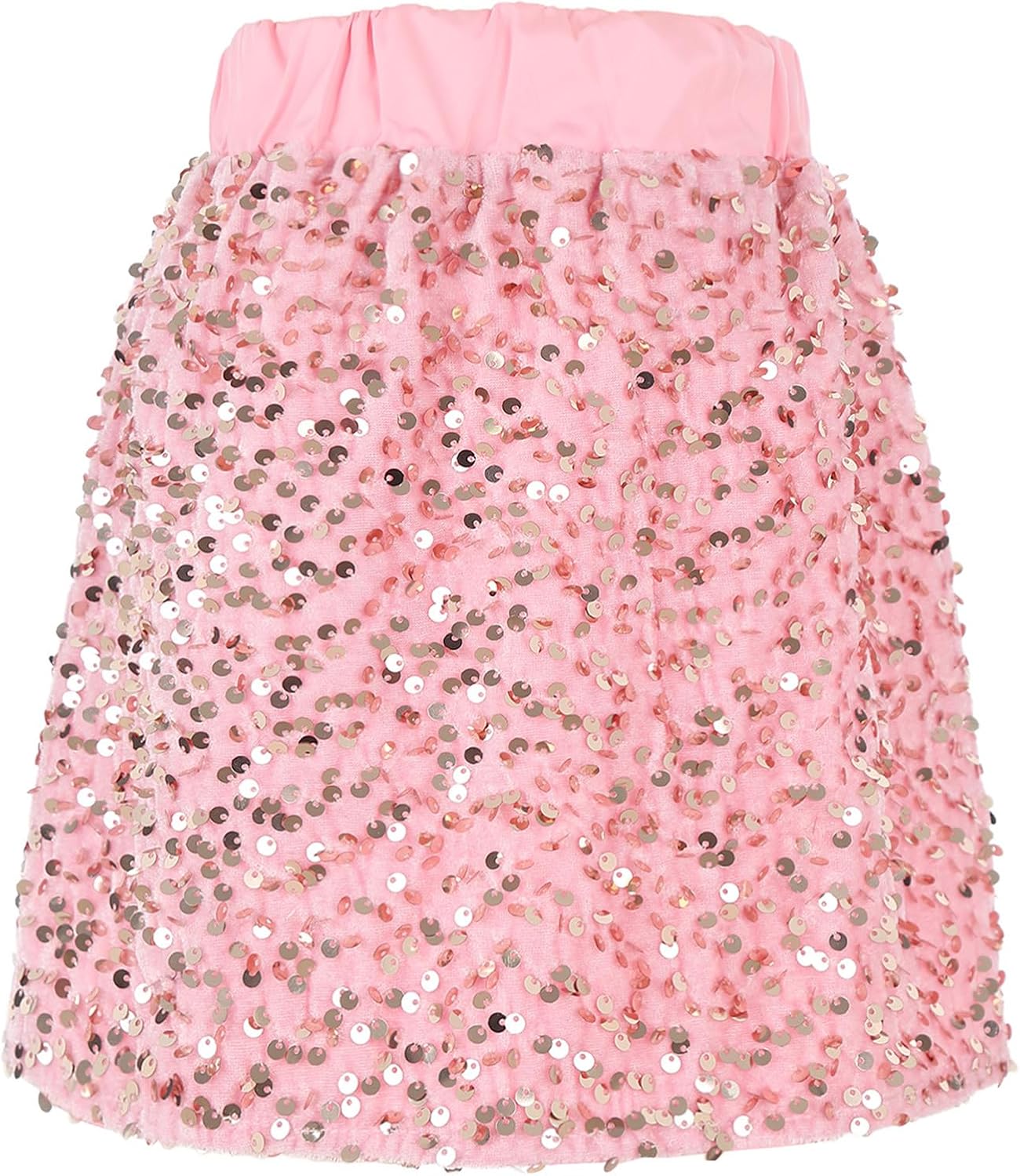 Toddler Girls Glitter Sequin A-line Skirt Kids Jazz Street Dance Mini Skirts