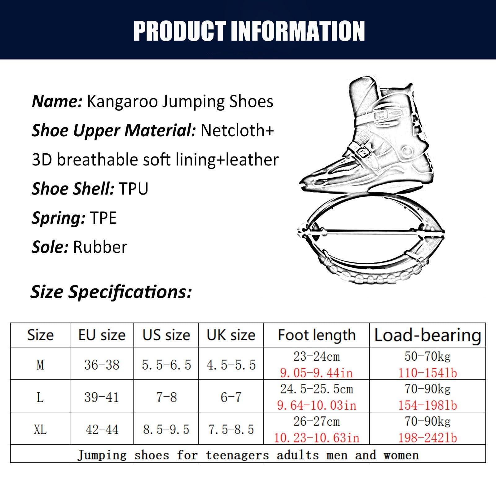 Kangaroo Scarpe da Rimbalzo Scarpe Da Salto Per Adulti E Giovani, Modello Canguro, Per Uomo E Donna, Per Esercizi Di Fitness, Stivali Lunari Per Allenamento In Palestra A Casa Con Borsa Portaoggetti