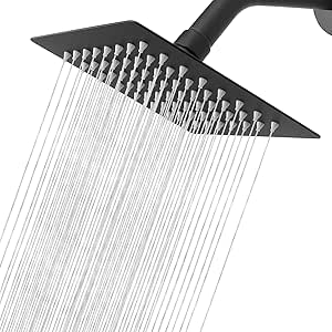 8-Inch Brass Chrome LED Square Rainfall Shower Head With 11-Inch Adjus – Wonderland Shower Inc - View #3
