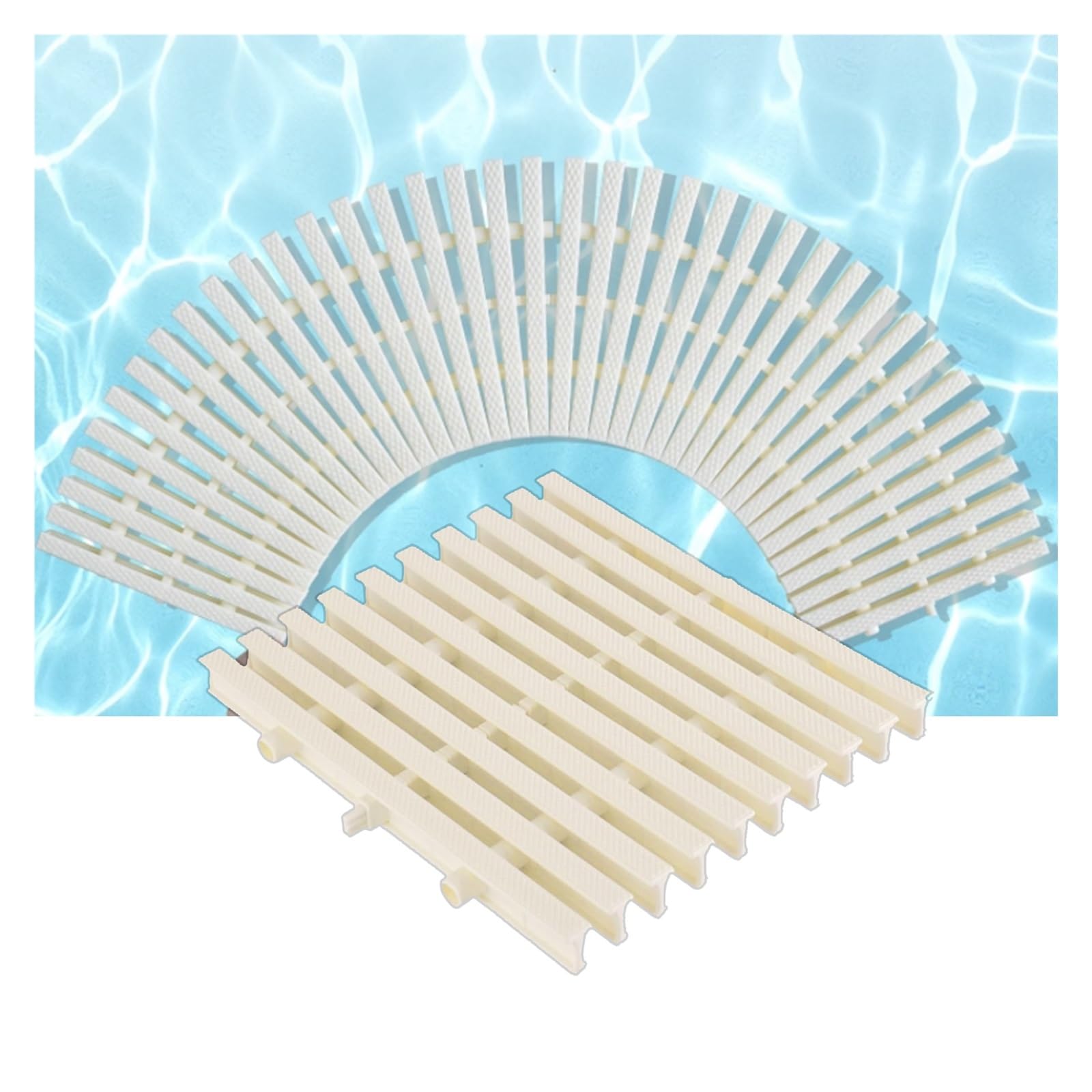 Griglie di drenaggio resistenti per piscine - 10 pezzi, griglia di drenaggio beige, filtro per canale di scarico doccia pieghevole da 25 cm per uso esterno e a bordo piscina, coperture di scarico