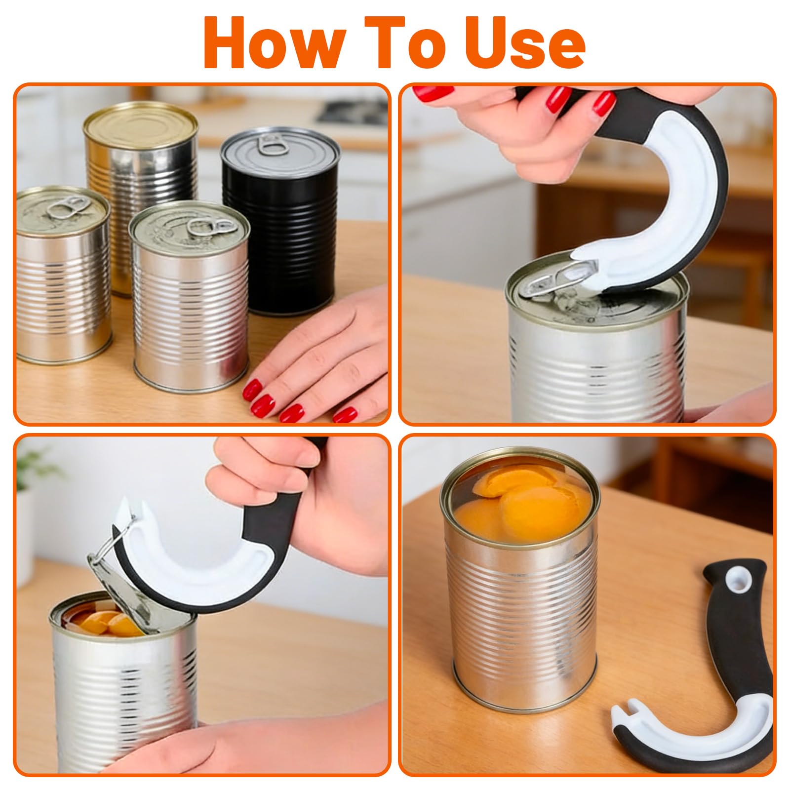 2 Abrelatas, Abrelatas en Forma de Gancho, 6 Abrelatas Manual, Abridor de Botellas de Cocina Imprescindible, Herramienta Manual Multifuncional Abridor — view 4