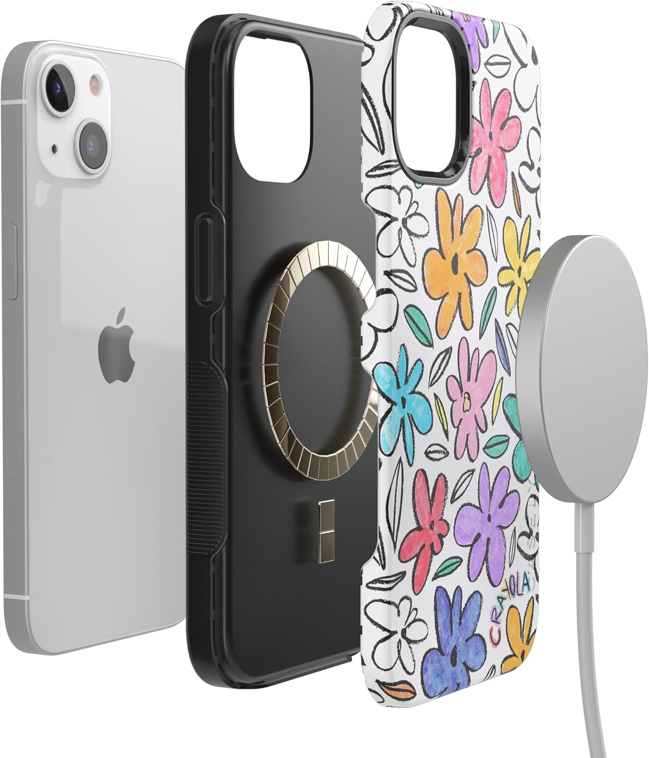 Casely iPhone 14 Case | Outside the Lines | Crayola Marker | Bold Protective Design | Compatible with MagSafe