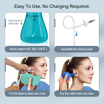 Ear Wax Removal Kit, Ear Cleaner Earwax Removal Kit, Ear Wax Cleaning Kit, Ear Irrigation Flushing System, Clean Ear Built Up Wax for Adults Kids, Ear Wax Removal Tool