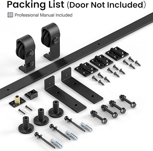 Miniatura 3 de SMARTSTANDARD Kit de herrajes para puertas corredizas de granero plegables de 3.5 pies42 pulgadas, kit de herrajes para puerta de granero plegable