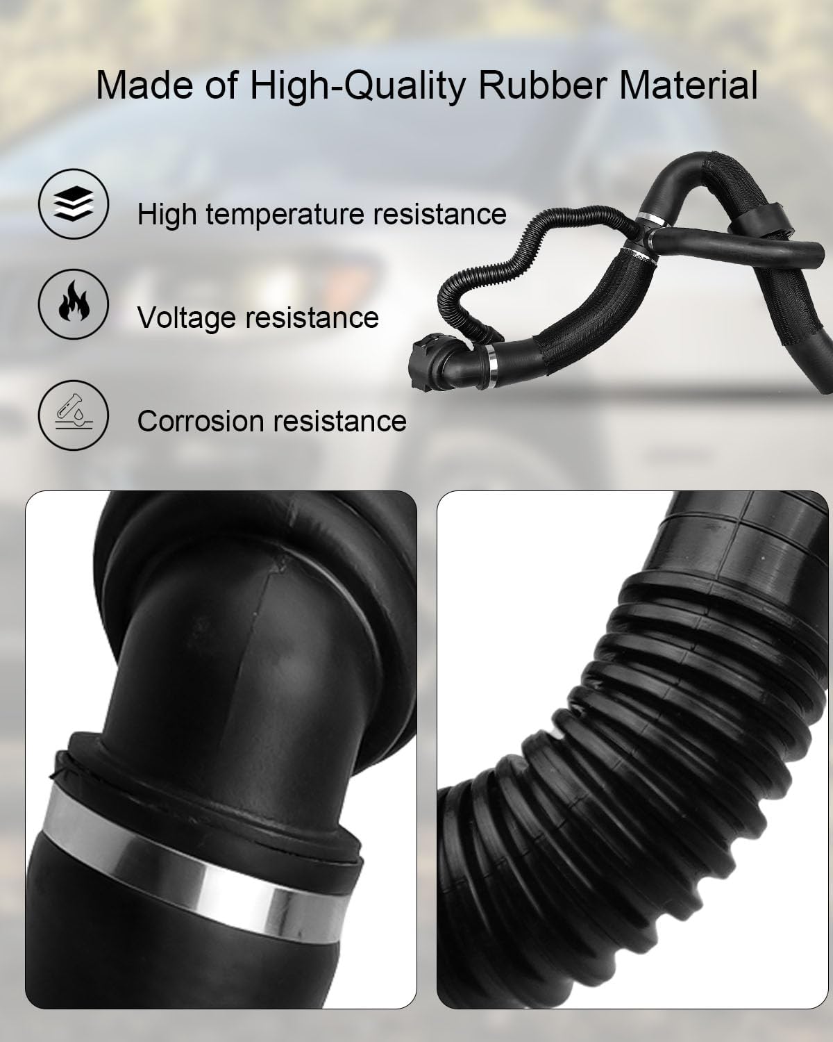 Lower Radiator Hose Fit for Jeep Compass 2.4L 2017 2018 2019 2020 2021 2022, Engine Coolant Reservoir Hose Replace 68380330AA 68380330AB 68249896AC