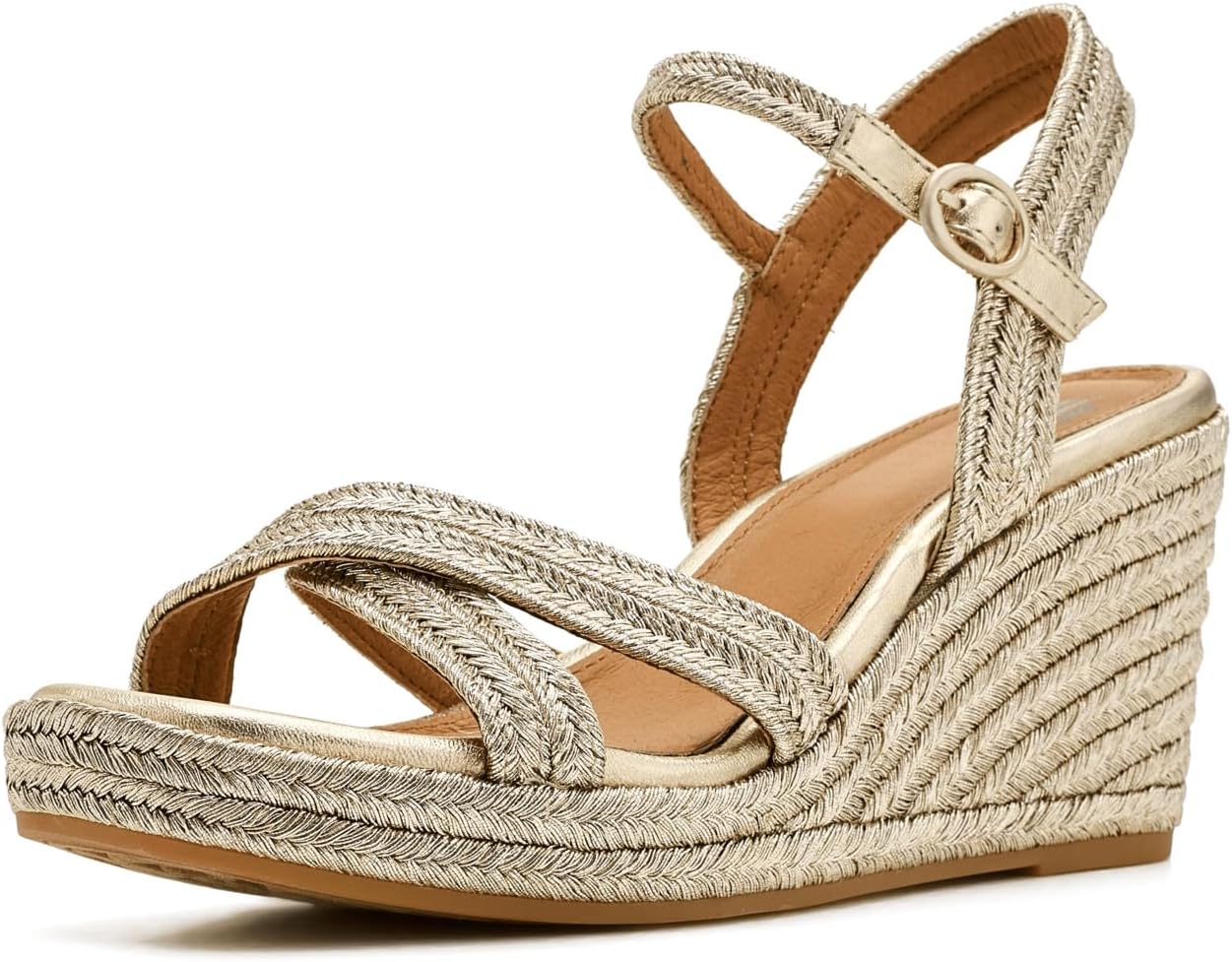 Sofft Women's Newbury Wedge Sandal, Platino, 6