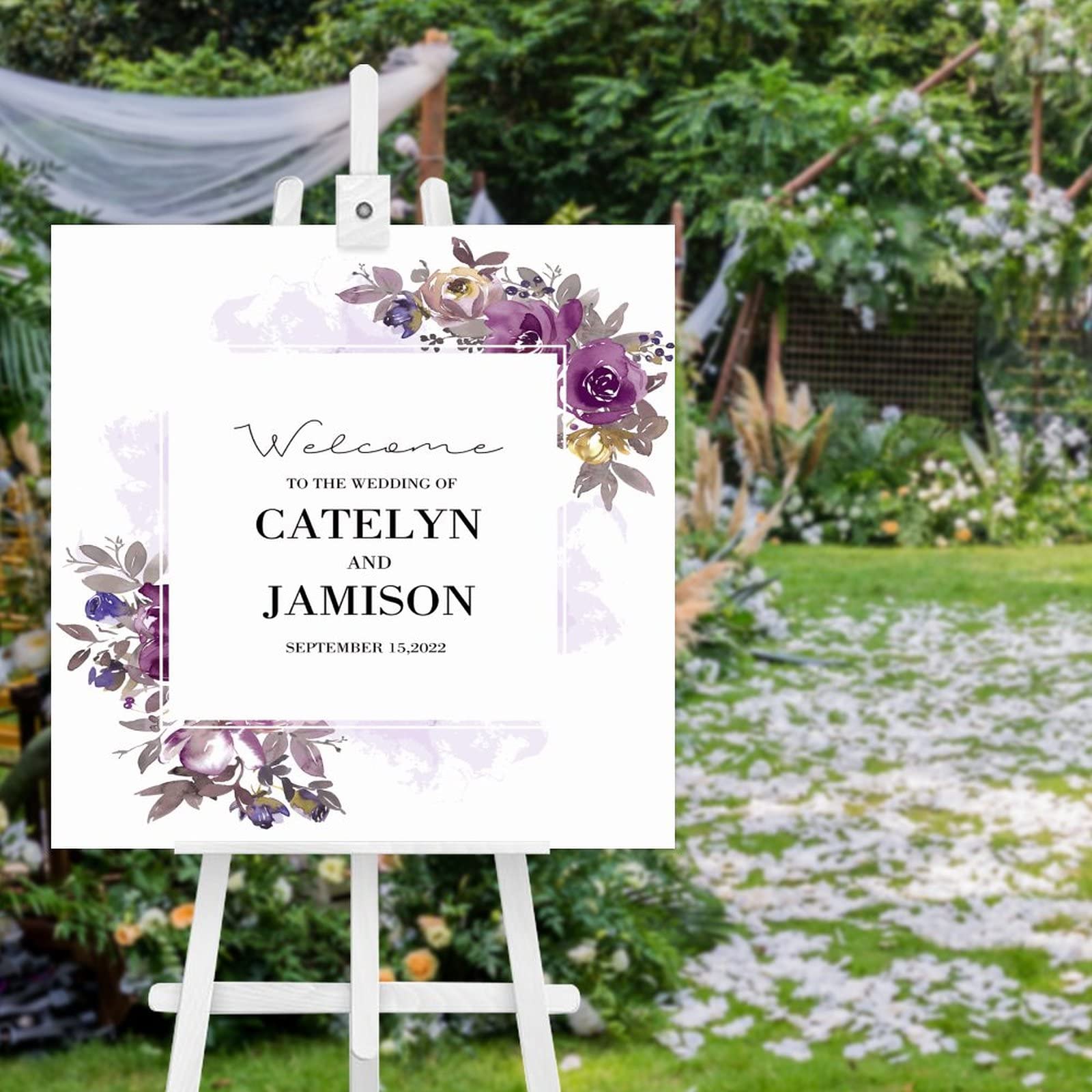Hochzeitsdekoration Holzschild "Welcome to Our Wedding Sign", Hochzeitsschild, Hochzeitsschilder, 50,8 x 50,8 cm