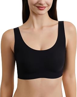 Seamless Bras for Women Full Coverage Wireless Bralette Widen Straps & Side, Comfortable Breathable Smooth Pull On Bras
