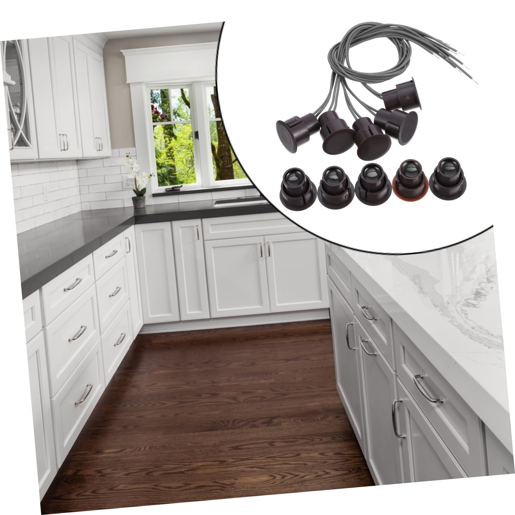 3 Set Sensore Di Contatto Della Porta E Della Finestra Finestre Magnetico Sensori Magnete Interruttori Interruttore Allarme Porta Allarme Di Sicurezza Plastica Black 5 Pezzi*3