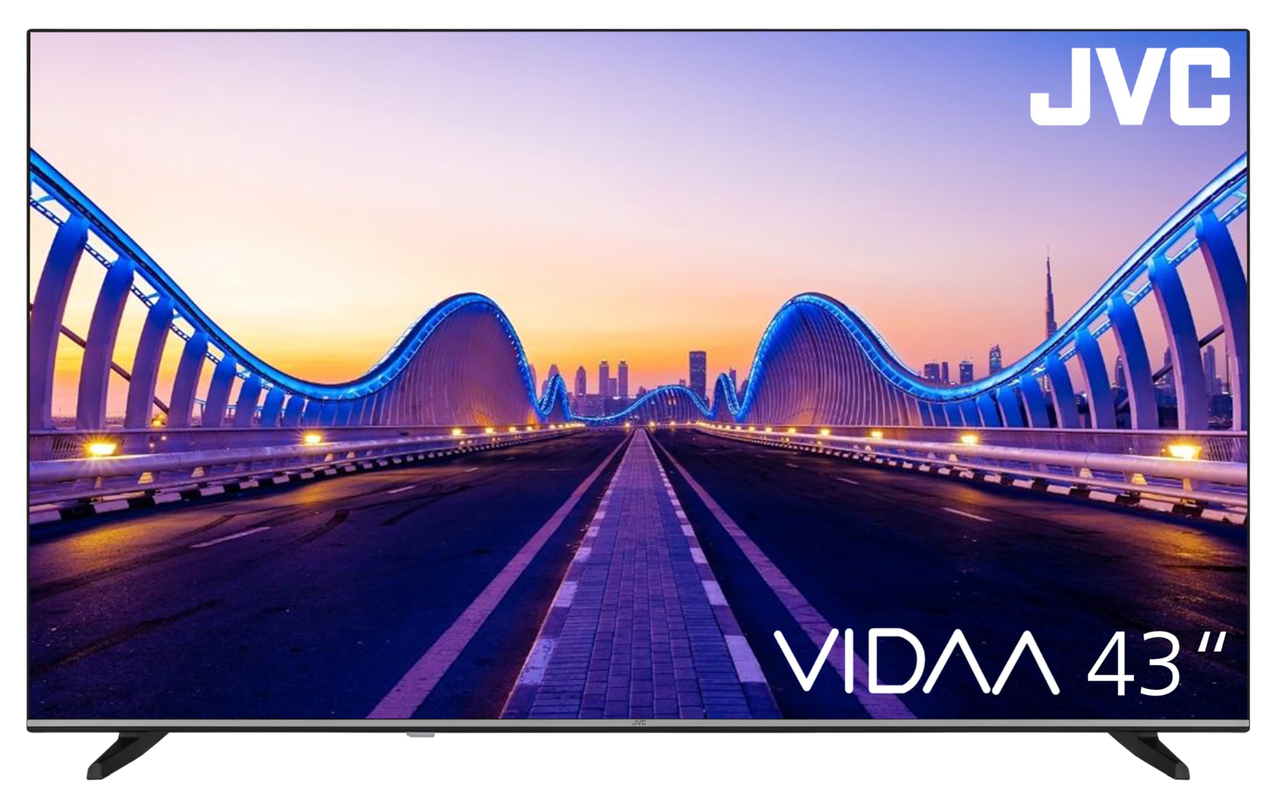 JVC Smart TV screen displaying VIDAA OS interface with various streaming apps