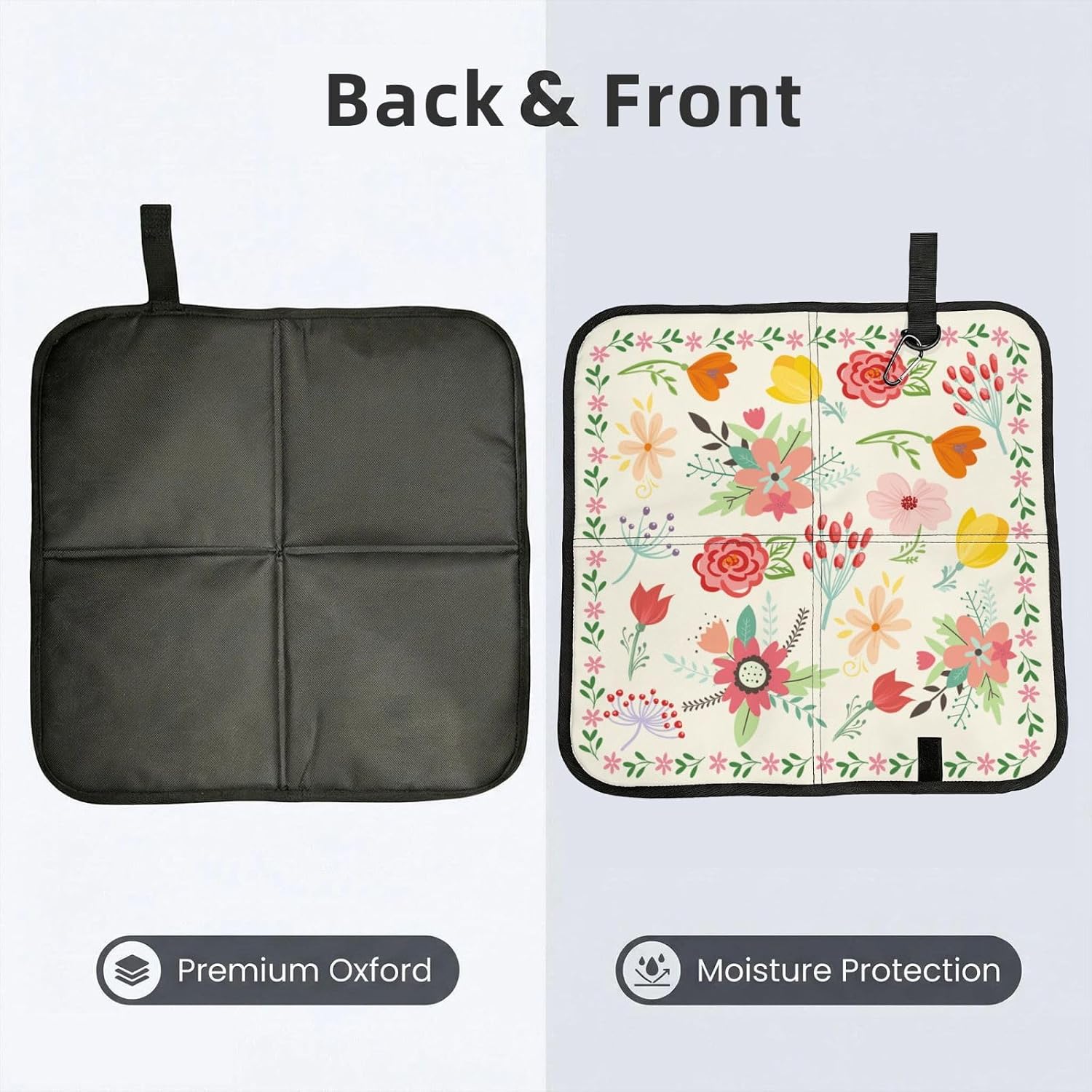 Sitting Pad Backpacking Seat Cushion Lightweight Sit Pads Foldable Stadium Seat Pad Waterproof Portable Hiking Seat Mat for Outdoor Camping Travel Airplane Climbing with Hook image 2