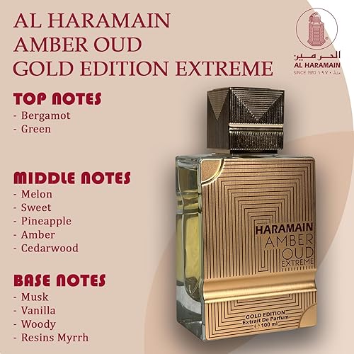 Miniatura 3 de Al Haramain Amber Oud Gold Edition Extreme Pure Perfume Unisex 3.33 onzas líquidas