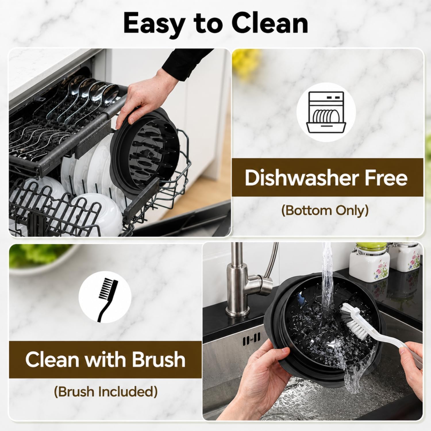 Premium Large Chicken Shredder Tool with Suction Base 2026 – Twist Meat Shredder with Ergonomic Handle & Anti-Slip Grip – Transparent Lid for Easy Shredding Chicken & Beef (Black) image 3