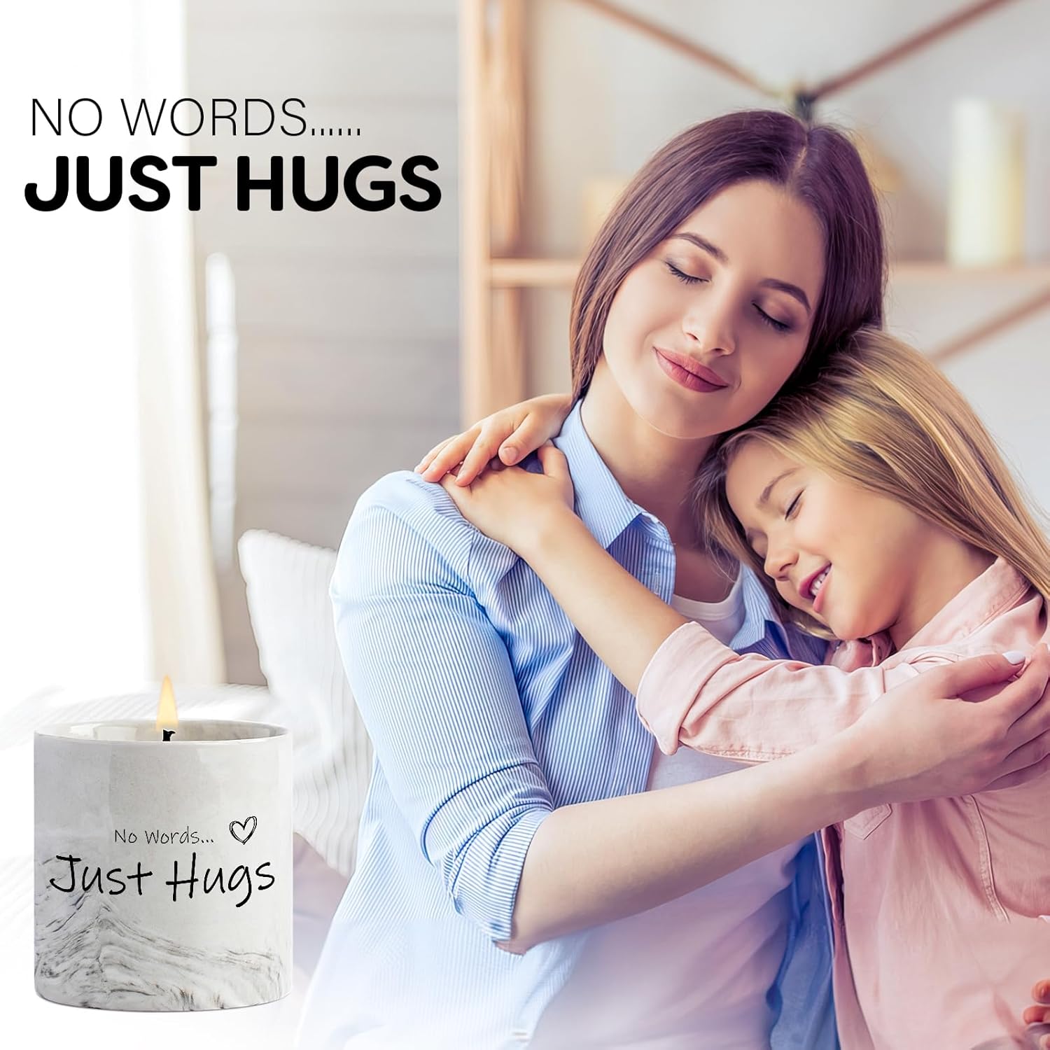 Sympathy Gifts for Loss of Loved One - Bereavement Gift for Loss of Mother Child Thinking of You Gift for Women Hug Candle Grief Present Cheer Up Gifts for After Surgery Condolence Get Well Soon - Image 6