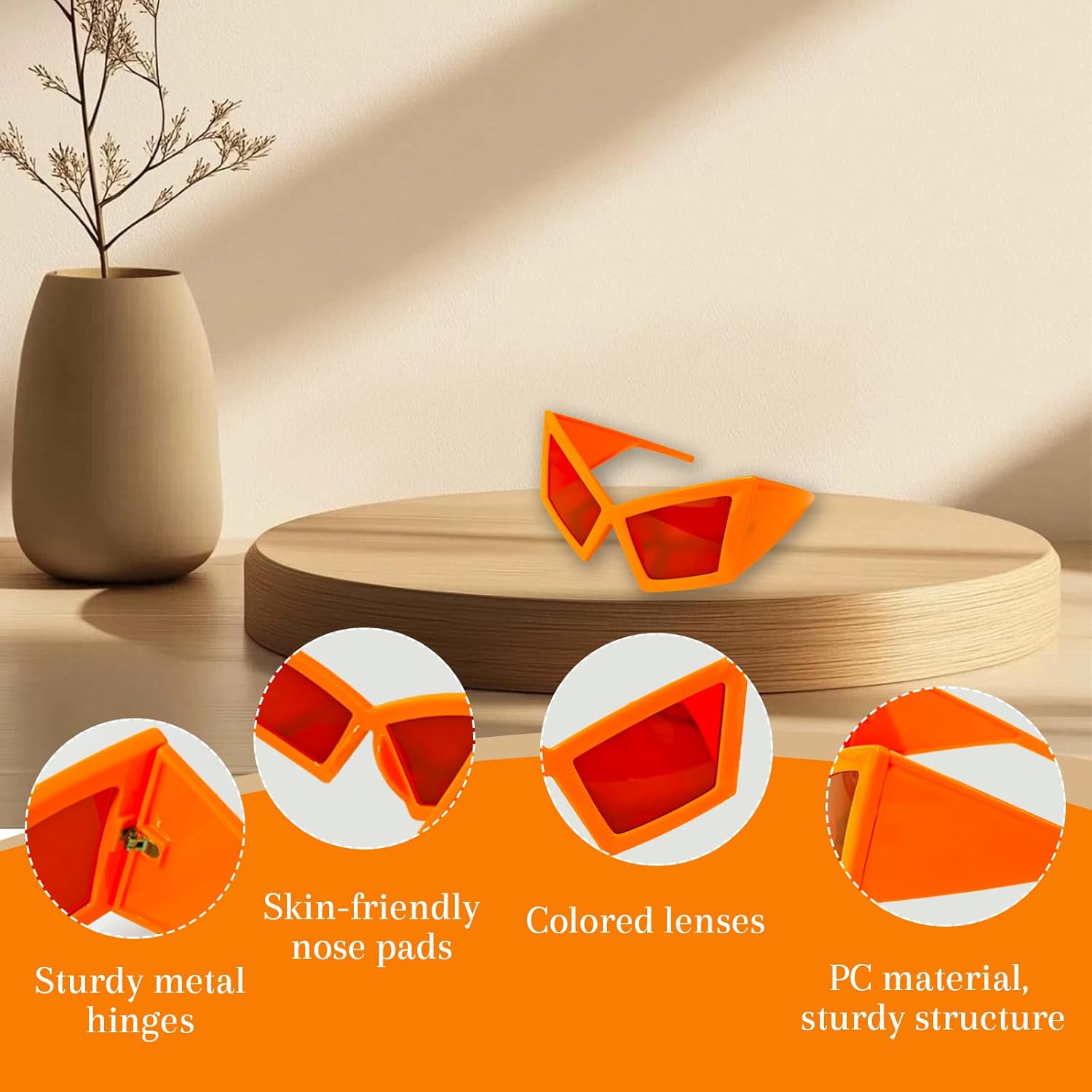 Funny Oversized Party Glasses Sunglasses Max Width 5.9", Hilarious Costume Accessories for Birthdays, Dance Parties - Image 3