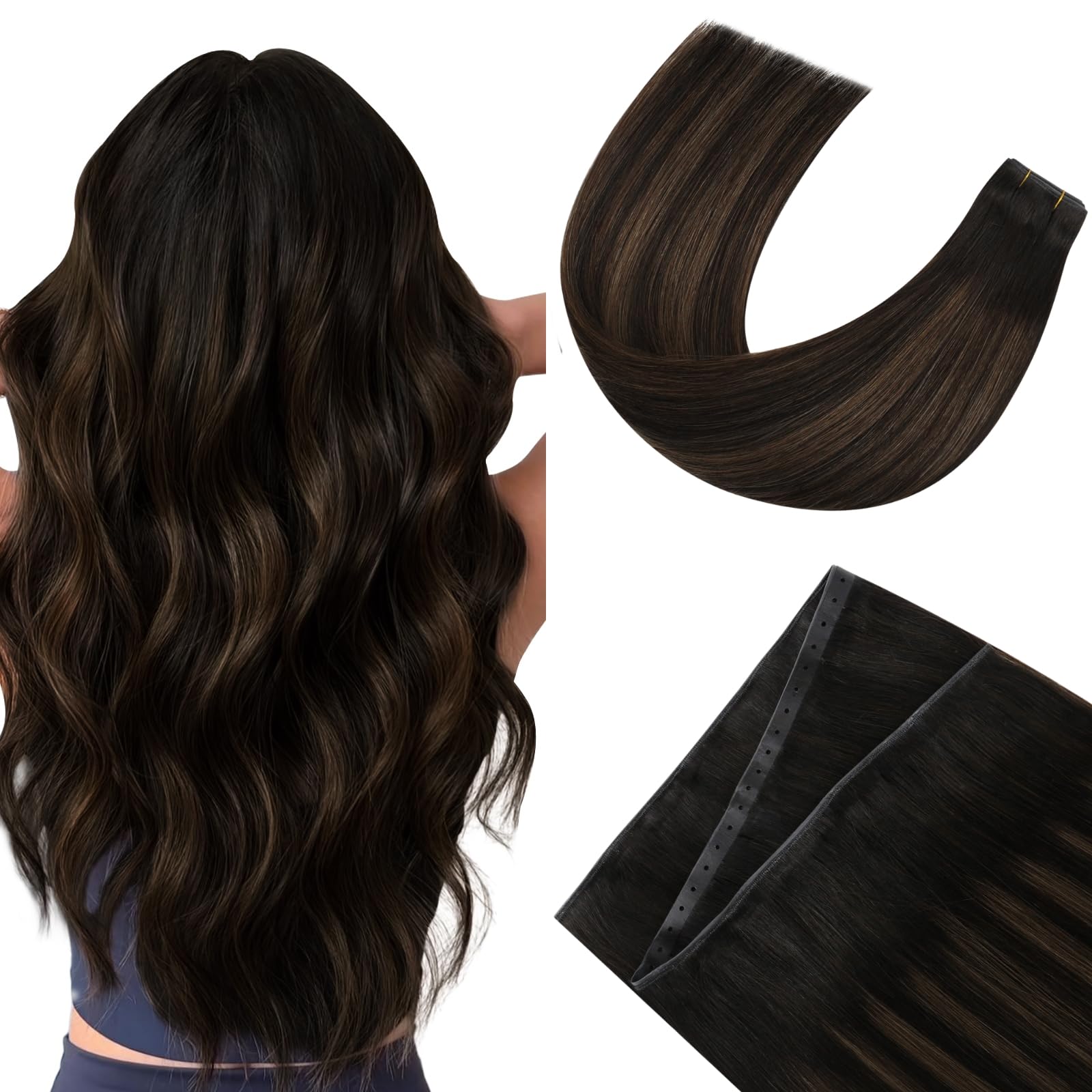 Ugeat Tressen Extensions Echthaar Clip Remy Hair Extensions Echthaar Haarverlängerungen Weft