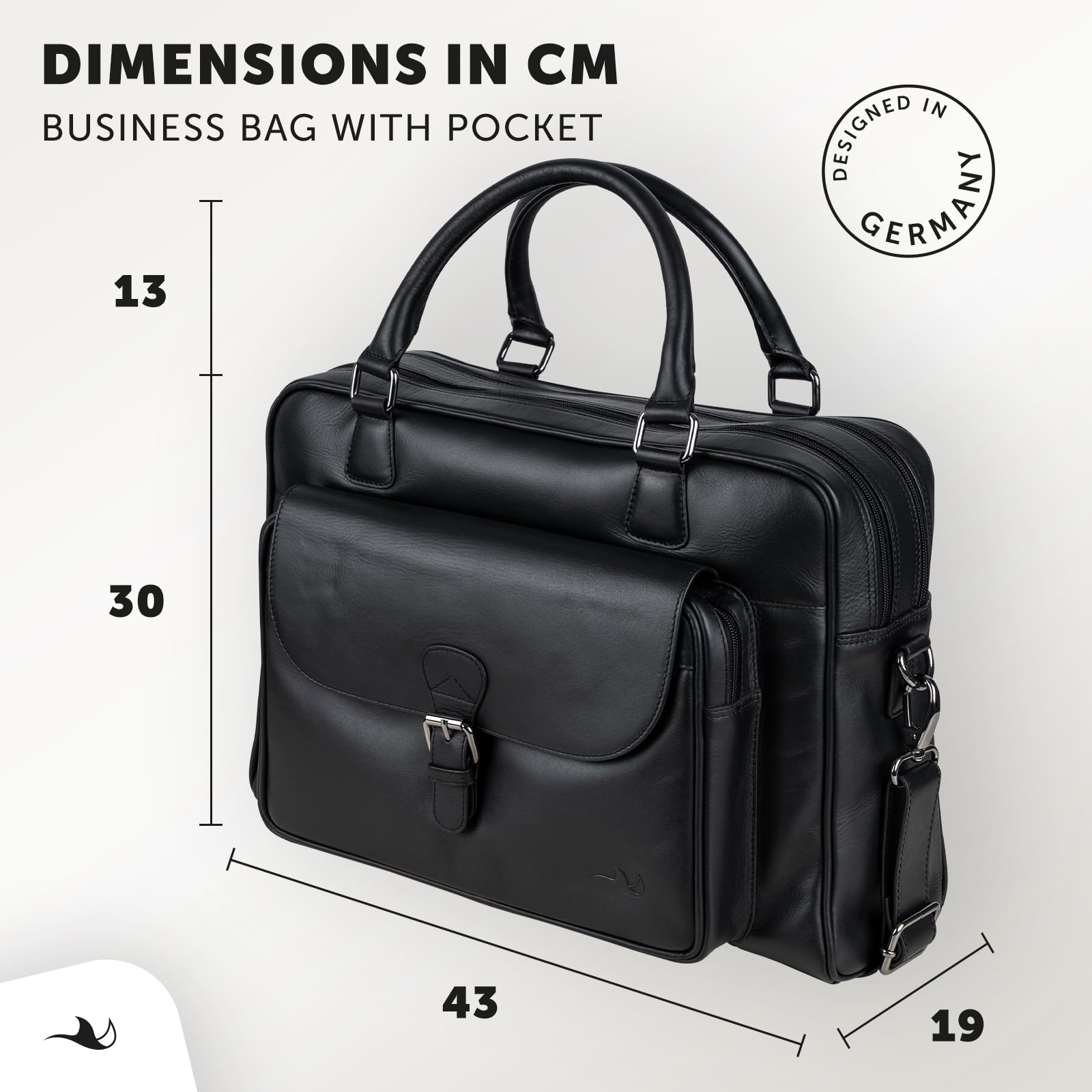 MANTA Echtleder Business-Tasche, Handgearbeitete Aktentasche aus Leder, Stilvoll & Modern, 16-Zoll Laptoptasche, Elegante Notebooktasche, Umhängetasche, Dokumententasche, Schultertasche, Laptop-Sleeve