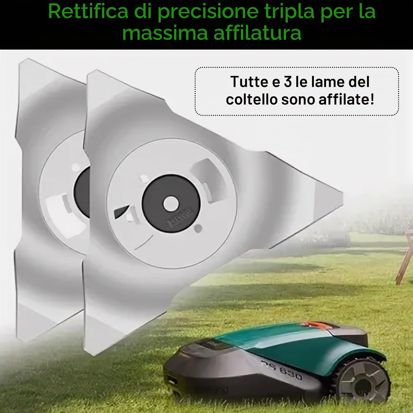 JAOGAUS 2 Lame di Ricambio per Robot Rasaerba Robomow | 2 Coltelli di Ricambio per Robot Rasaerba Robomow Serie RS MS RC (Acciaio Inossidabile)