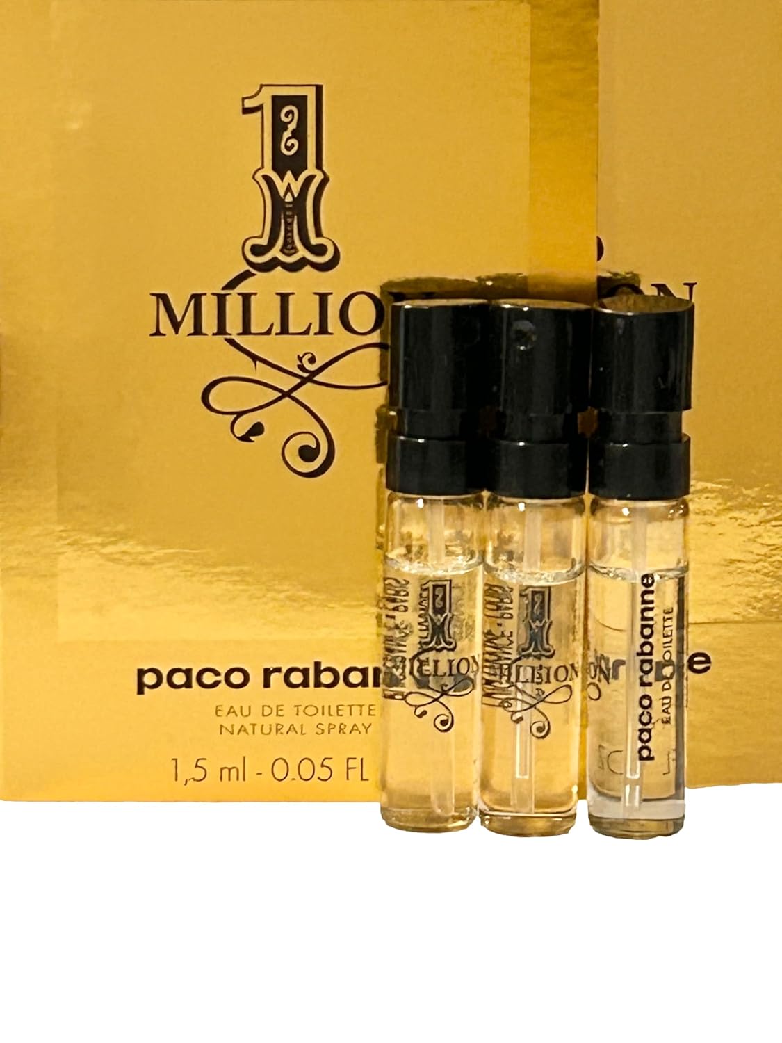 paco rabanne 1 MILLION EDT Perfume MEN spray vial perfume 1.5 ml / 0.05 fl oz - Set of 3-4420 - Image 2