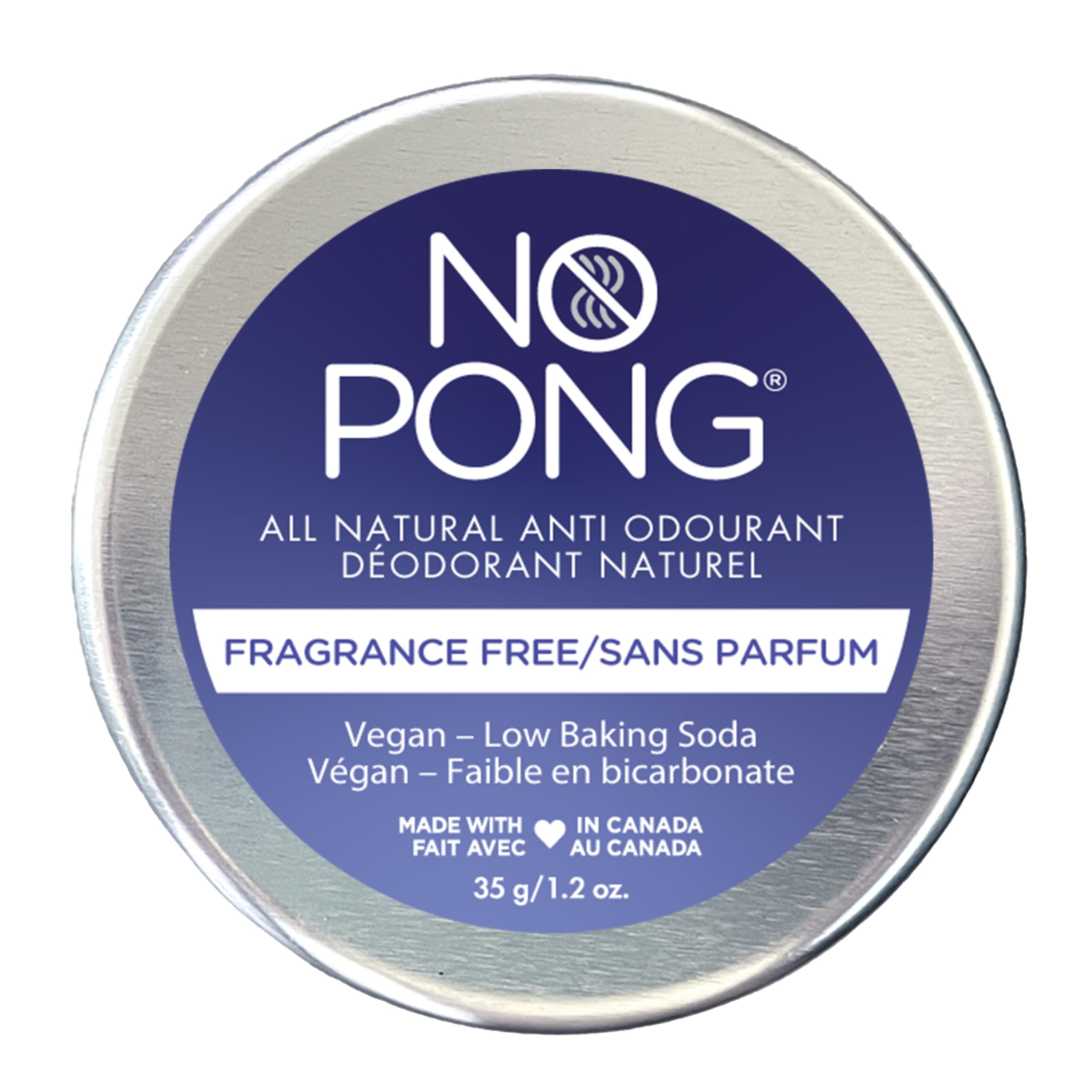 Amazon.com : No Pong Fragrance Free Vegan Natural Deodorant 35g