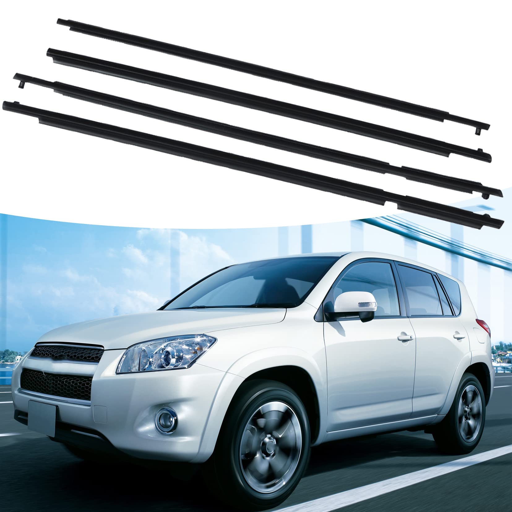 Outside Window Weatherstrip Moulding Trim Seal Belt Replacement For 2006-2008 RAV4