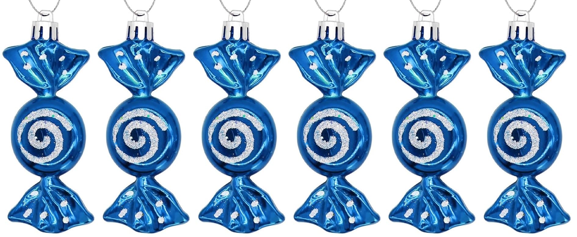 Ukdeals Direct Royal Blue Ukdd® Christmas Candy Decoration Candy Props Christmas Tree Hanging Ornament Candy Baubles 6Pcs (Royal Blue)