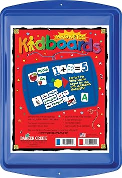 Barker Creek Learning Magnets, Blue Kidboard, Colorful and Durable Magnetic-Receptive Tray, Stackable for Easy Storage, 9" x 13" 2911, 0.75 H x 15.0 L x 9.75 W