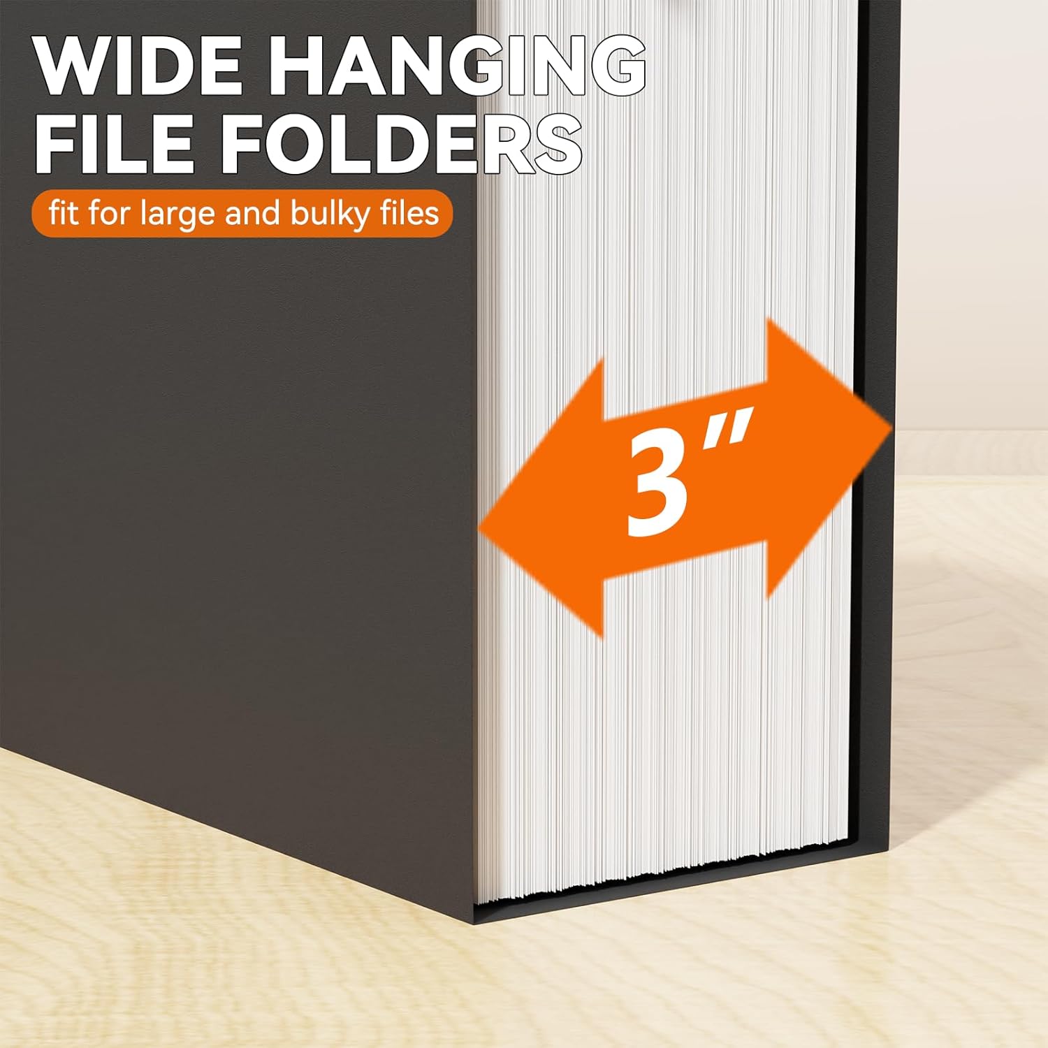 Plastic Hanging File Folder Extra Capacity,3" Expansion Large Hanging File Organizer,12 Pack Reinforced Hang Folders with Tabs,12 Pack Colored Letter Folders for Filing Cabinet/File Box/Frame