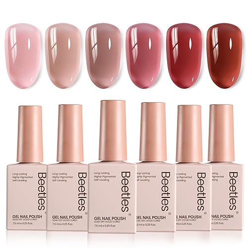 Miniatura 17 de beetles - Juego de esmaltes en gel color borgoña – Berry Merlot 6, ciruela, cereza, moca, rojo, otoño-invierno, morado oscuro, vino púrpura oscuro