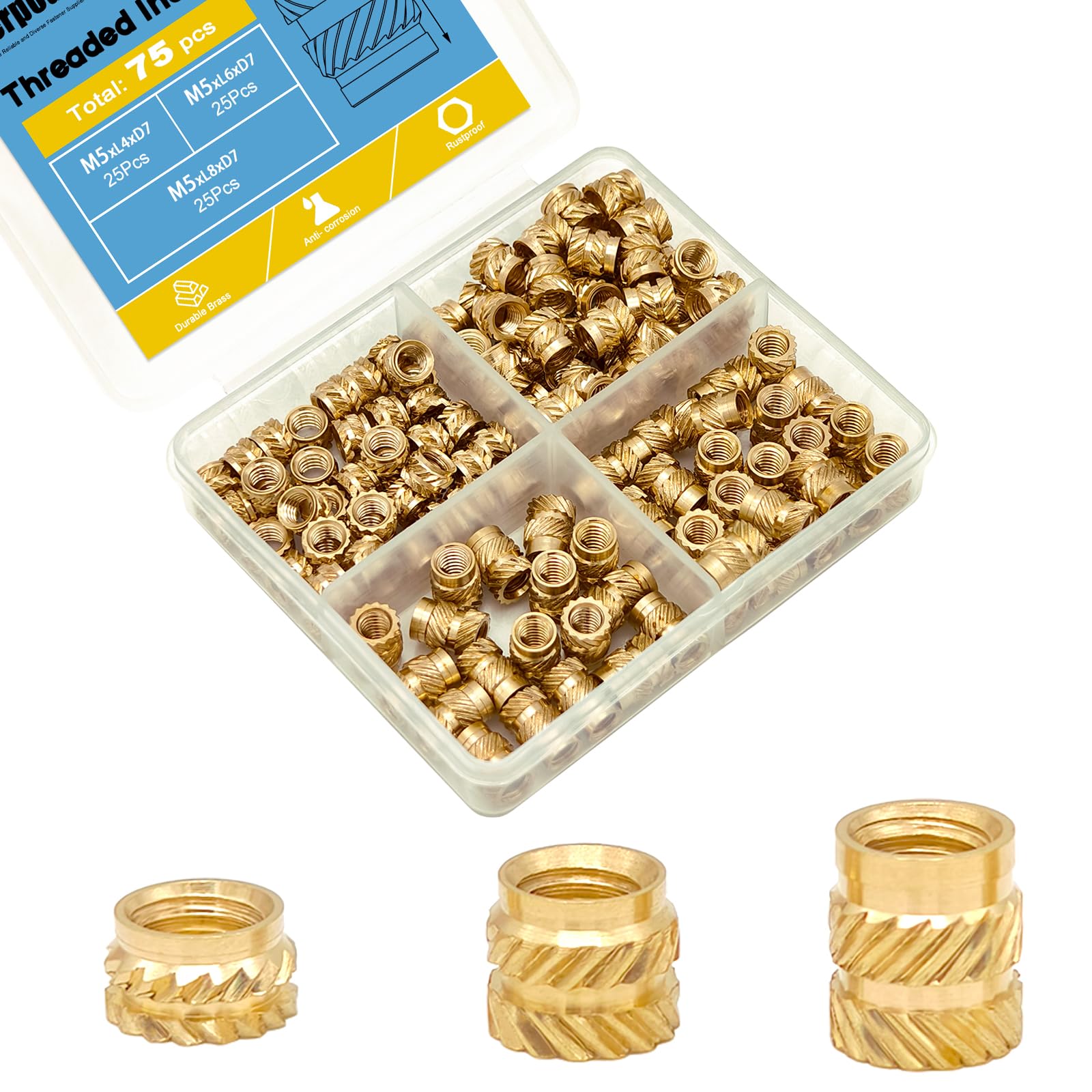 Brass Threaded Inserts Kit - 410 Pcs for 3D Printing -12