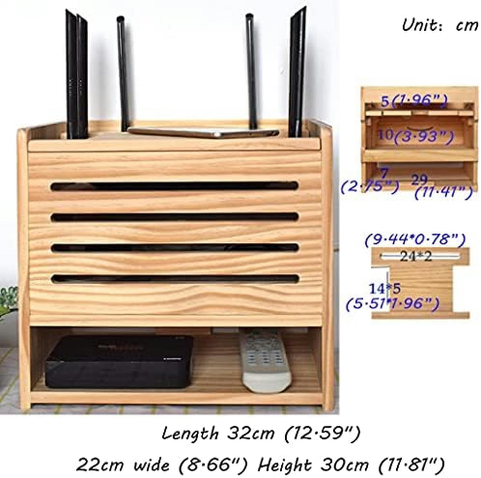 WLAN-Router-Box, Router-Regal, Router-Aufbewahrungsbox, Wandregalhalterung, Router-Halterung, Set-Top-Regalhalterung for TV-Zubehör, Router-TV-Box, Set-Top-Box
