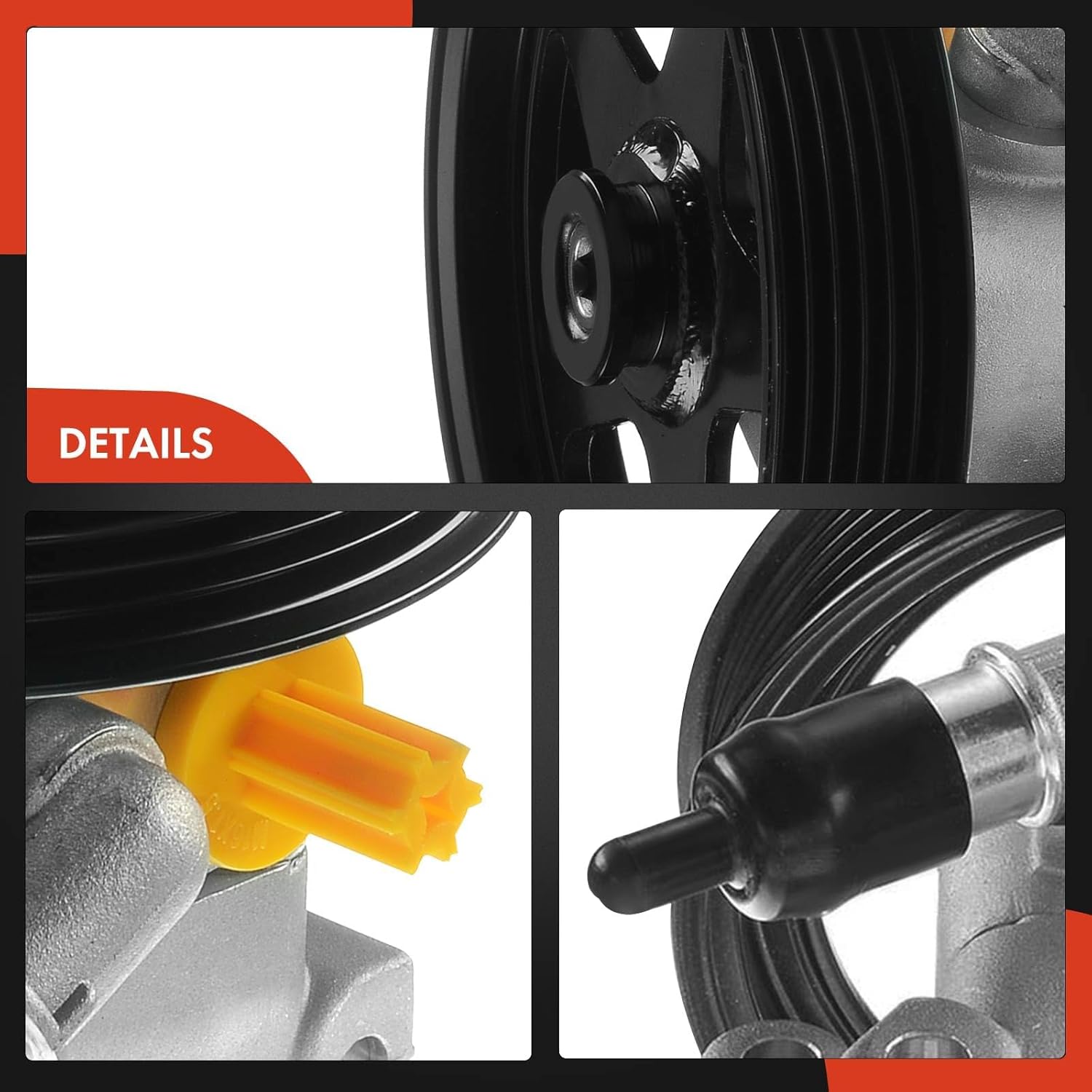 A-Premium Power Steering Pump, with Pulley, Compatible with Jaguar X-Type 2002 2003 2004 2005 2006 2007 2008, 2.5L 3.0L, Replace # 1X433A696AB