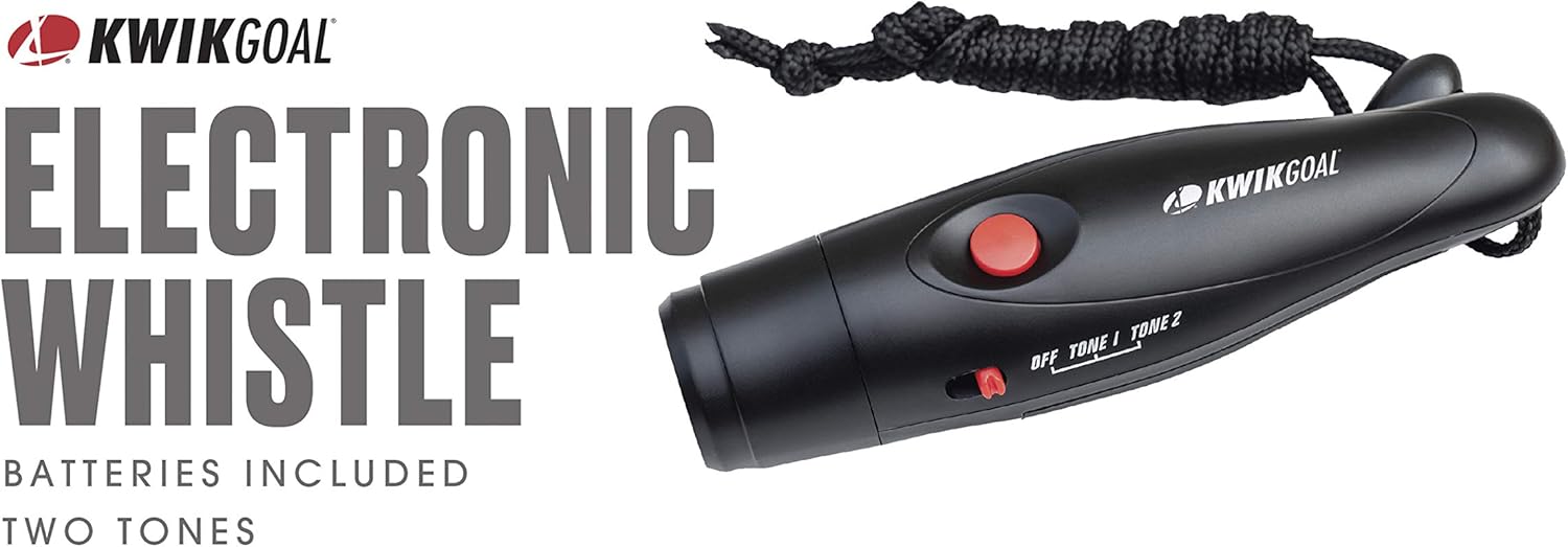 Kwik Goal Electronic Whistle, Black, Red