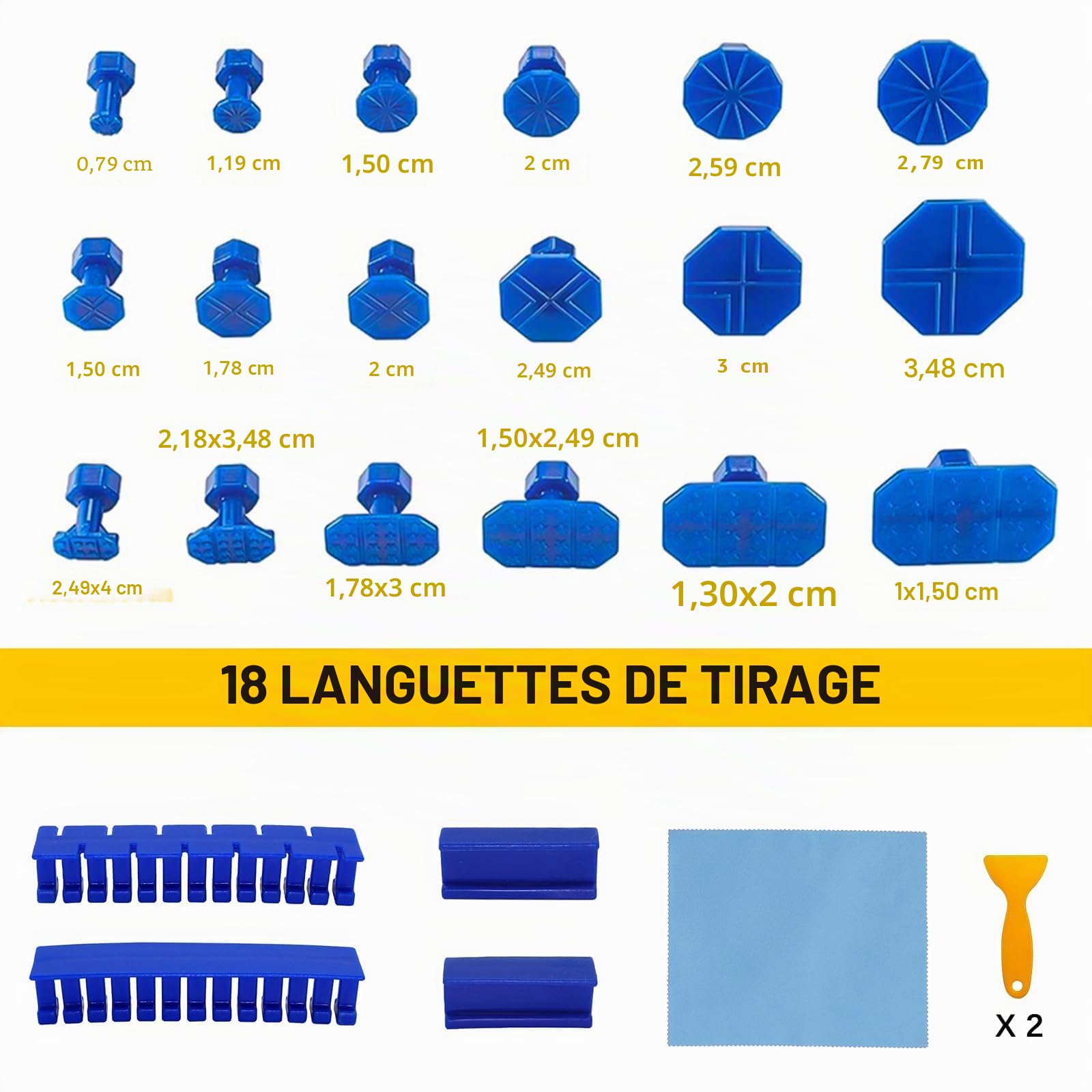 QZQUFJ 34 Pièces Kit de Réparation de Bosses pour Voiture, Debosselage Carrosserie, Kit Debosselage, Convient pour Réparer Les Bosses sur Les Voitures, Les Motos, Kit Debosselage sans Peinture