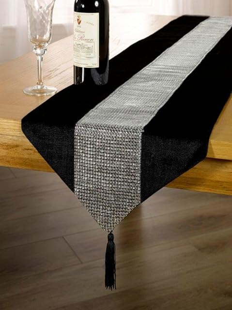 Emma Barclay Eclat - Diamante Table Runner in Black - 13x72 (33x183cm)