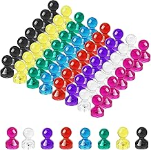 Wukong Conical Magnets 11 x 17 mm, 56 Pieces, 8 Colours, Plastic, Strongly Magnetic, Multipurpose, Conical Design, for Fridge and Magnetic Board, School and Office