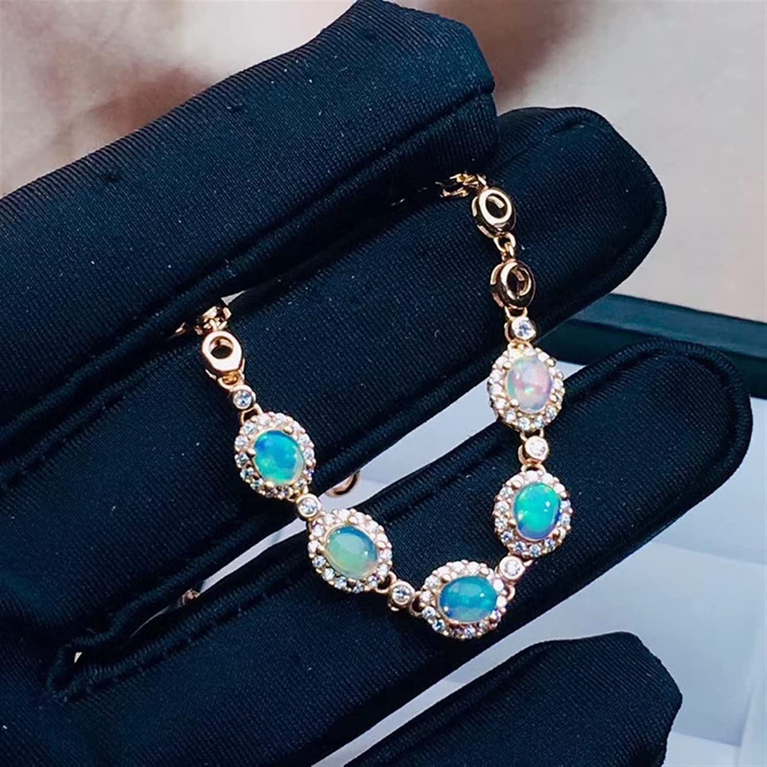 Bracelet en opale véritable et authentique bijoux argent 925