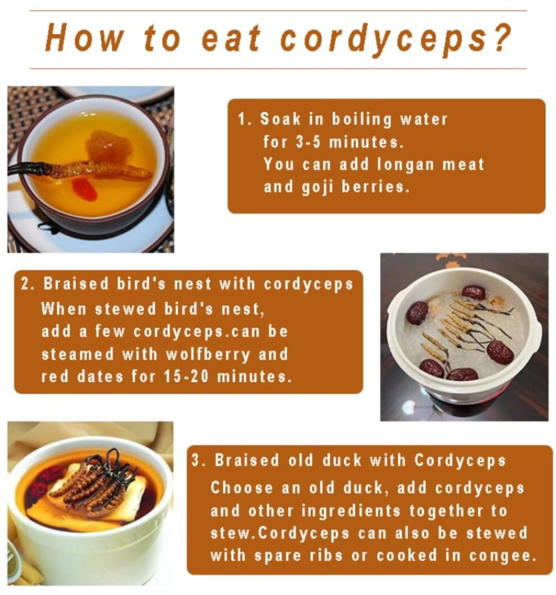 Premium Chińska Herbata Ziołowa Zdrowa Herbata Suszony Tien Cordyceps 1g / Pudełko Naturalny Surowy Cordyceps Sinensis Militaris Grzyb