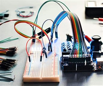 Breadboard Jumper Wire Kit with 400-Point Breadboard65pcs Multiple Sizes M/M Bread Board Jumper Wire140 Pieces 2-125 mm U-Shape Preformed Jumper Wire Kit