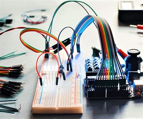 Breadboard Jumper Wire Kit with 400-Point Breadboard65pcs Multiple Sizes M/M Bread Board Jumper Wire140 Pieces 2-125 mm U-Shape Preformed Jumper Wire Kit