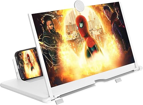 Lupa de pantalla de 16 pulgadas para teléfono inteligente, pantalla expansora de proyector de lupa 3D plegable para películas, videos y juegos