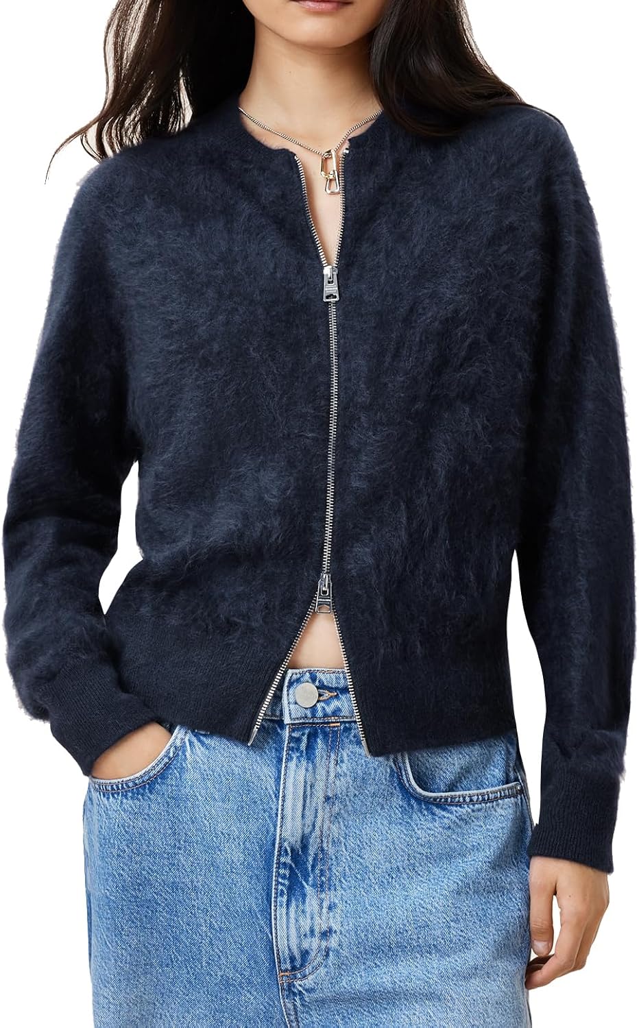 Allsaints Womens Rebel Zip Cardigan