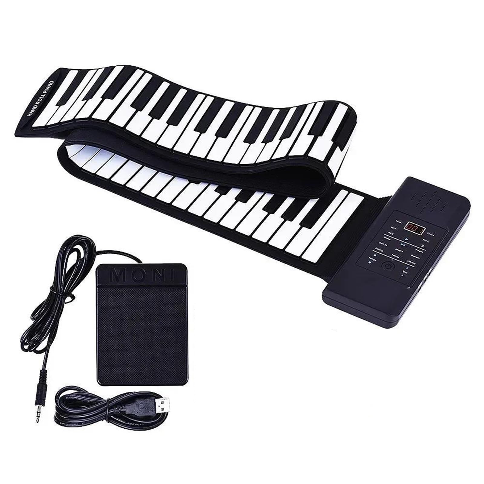 Pianino Elektroniczne Profesjonalne Elastyczne Pianino Elektroniczne Z 88 Klawiszami Ładowane Przez USB Przenośne Z Miękkiego Silikonu ABS(Type2)