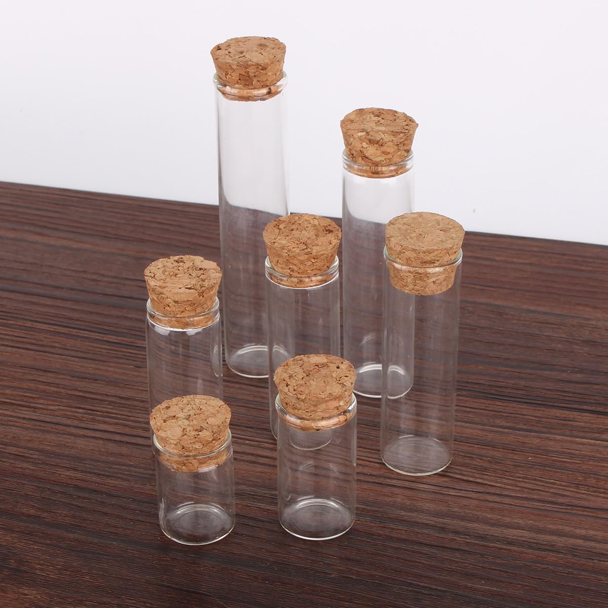 SYLALE 50 Tubos de ensayo de 22 mm de diámetro con tapón de Corcho, Botellas de Vidrio, terrarios, frascos de Vidrio, Viales, Manualidades for Bodas, Recuerdos.(25ml-22x100mm)