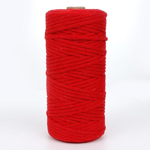 Miniatura 8 de Cuerda de macramé de una hebra de 0.118 in x 110 yardas, color rojo vino de 0.118 in, cuerda de algodón natural, cuerda de algodón grueso para